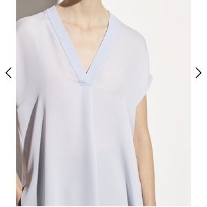 VINCE. Georgette Double V-Neck Blouse